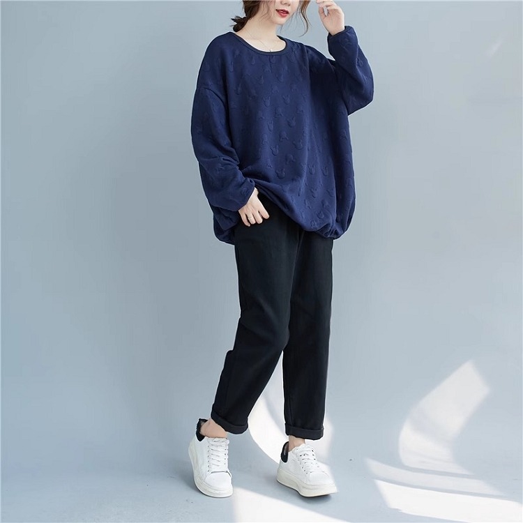 漾貝比中大碼【9154911】圓領立體小熊圓點中厚棉T．藍 (38-52)-細節圖9