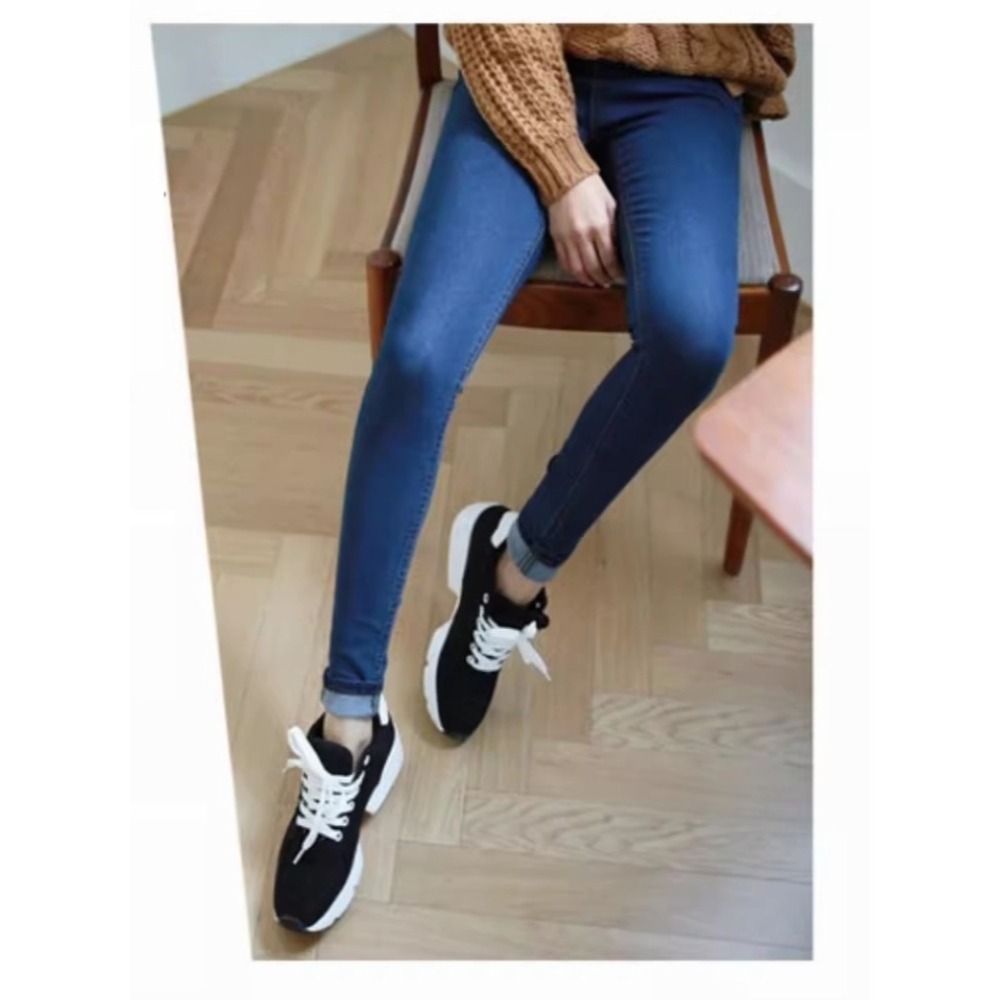 漾貝比中大碼【9155002】高腰深藍纖瘦美腿牛仔加絨九分褲 (32-44)-細節圖7