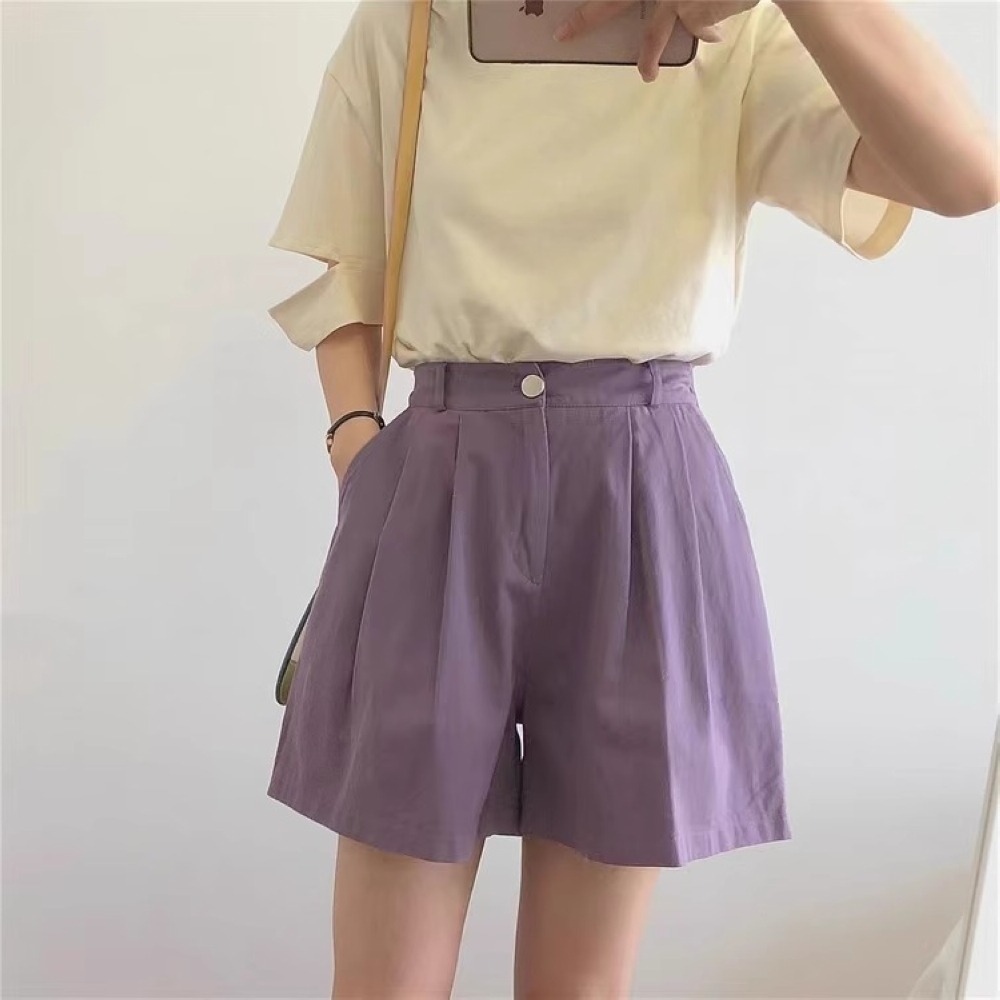 漾貝比【9155071】中大尺碼女裝 百搭一釦後鬆緊高腰打折五分褲．共2色 (32-39)-細節圖6