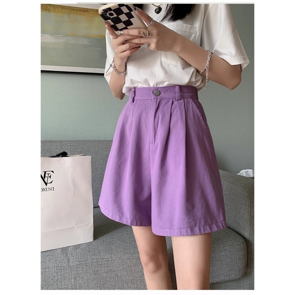 漾貝比【9155071】中大尺碼女裝 百搭一釦後鬆緊高腰打折五分褲．共2色 (32-39)-細節圖8