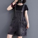 漾貝比【9155093】中大尺碼女裝 一釦壓折箭頭口袋牛仔吊帶短褲．共2色 (30-40)-規格圖8