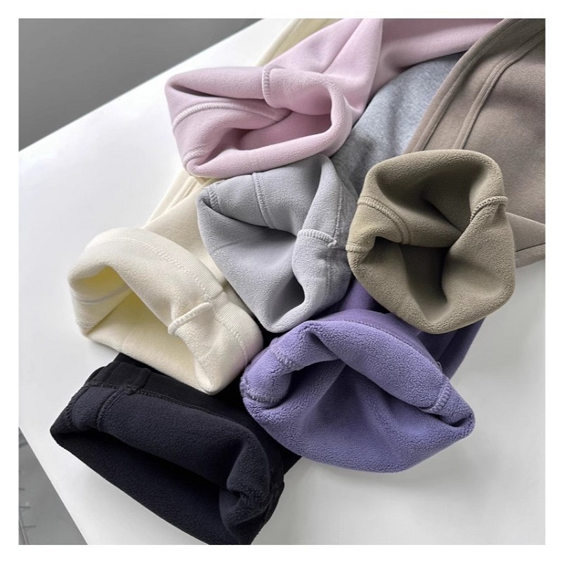 漾貝比【9155303】中大尺碼女裝 鬆緊高腰側開叉車線顯瘦加絨闊腿褲．共2色(32-40)-細節圖4