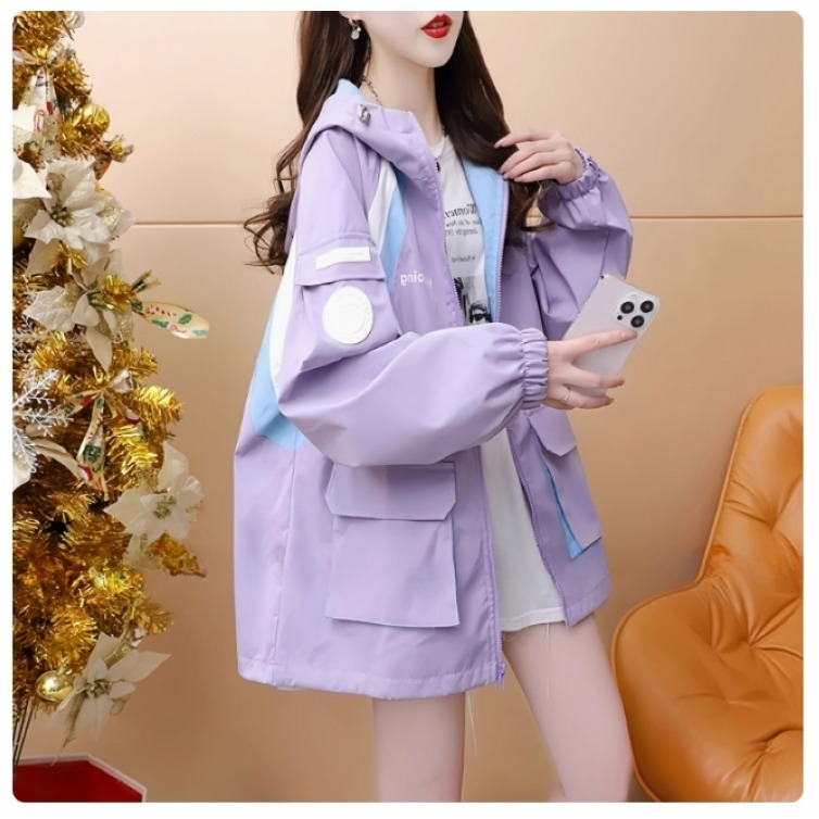 漾貝比【9155388】中大尺碼女裝 立體大口袋三色拼接連帽防風冷氣房外套 (36-48)-細節圖2