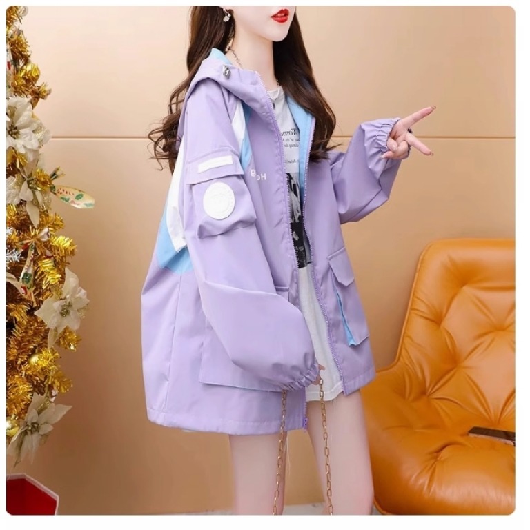 漾貝比【9155388】中大尺碼女裝 立體大口袋三色拼接連帽防風冷氣房外套 (36-48)-細節圖3