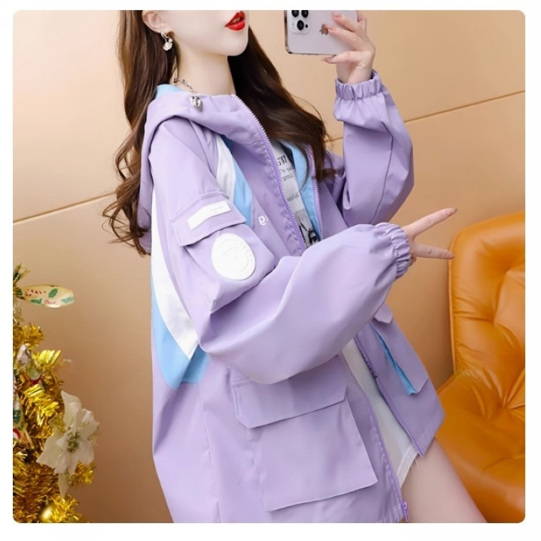 漾貝比【9155388】中大尺碼女裝 立體大口袋三色拼接連帽防風冷氣房外套 (36-48)-細節圖5