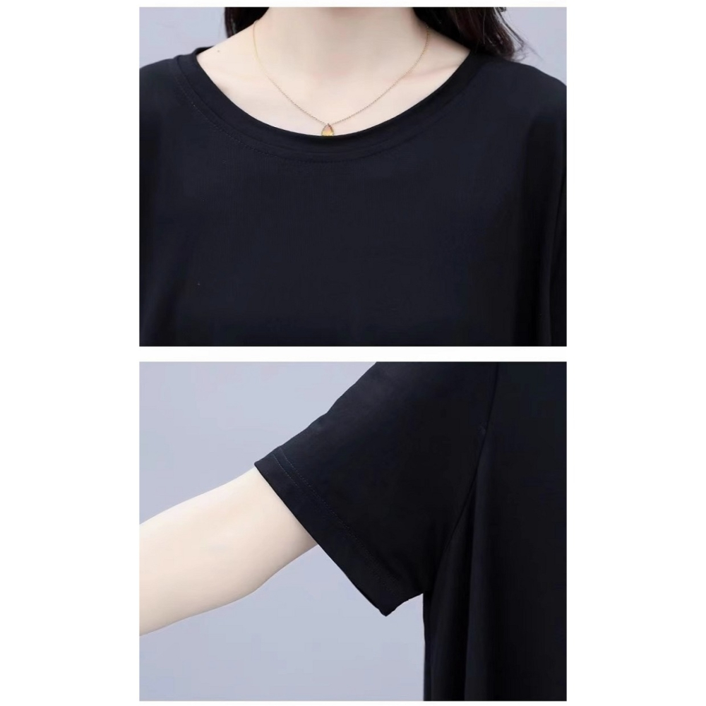 漾貝比【9155474】中大尺碼女裝 灰色圓弧下襬上衣+黑色寬褲兩件式套裝 (36-47)-細節圖7