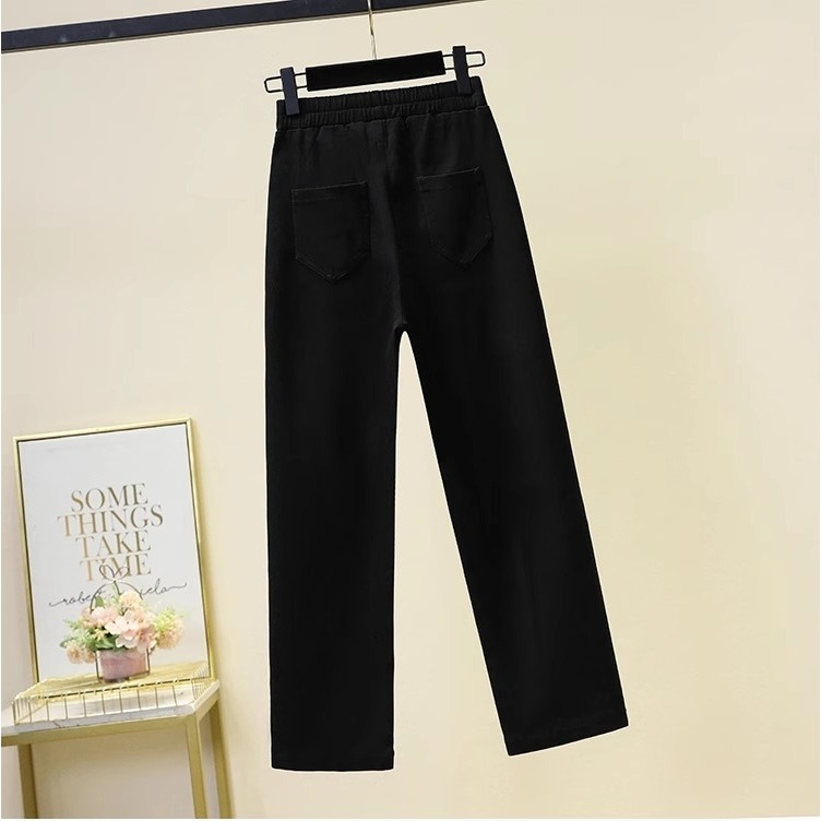 漾貝比【9155485】中大尺碼女裝 下襬開叉金釦彈性鬆緊八分褲 (30-42)-細節圖6