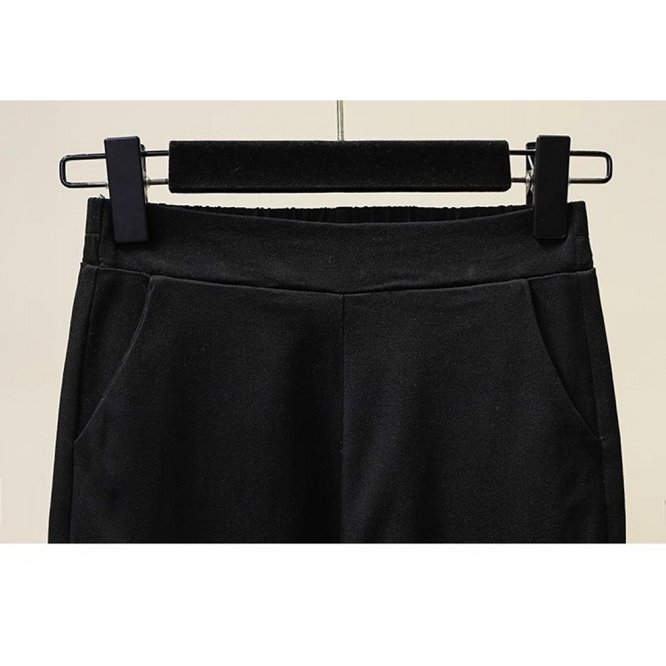 漾貝比【9155485】中大尺碼女裝 下襬開叉金釦彈性鬆緊八分褲 (30-42)-細節圖7