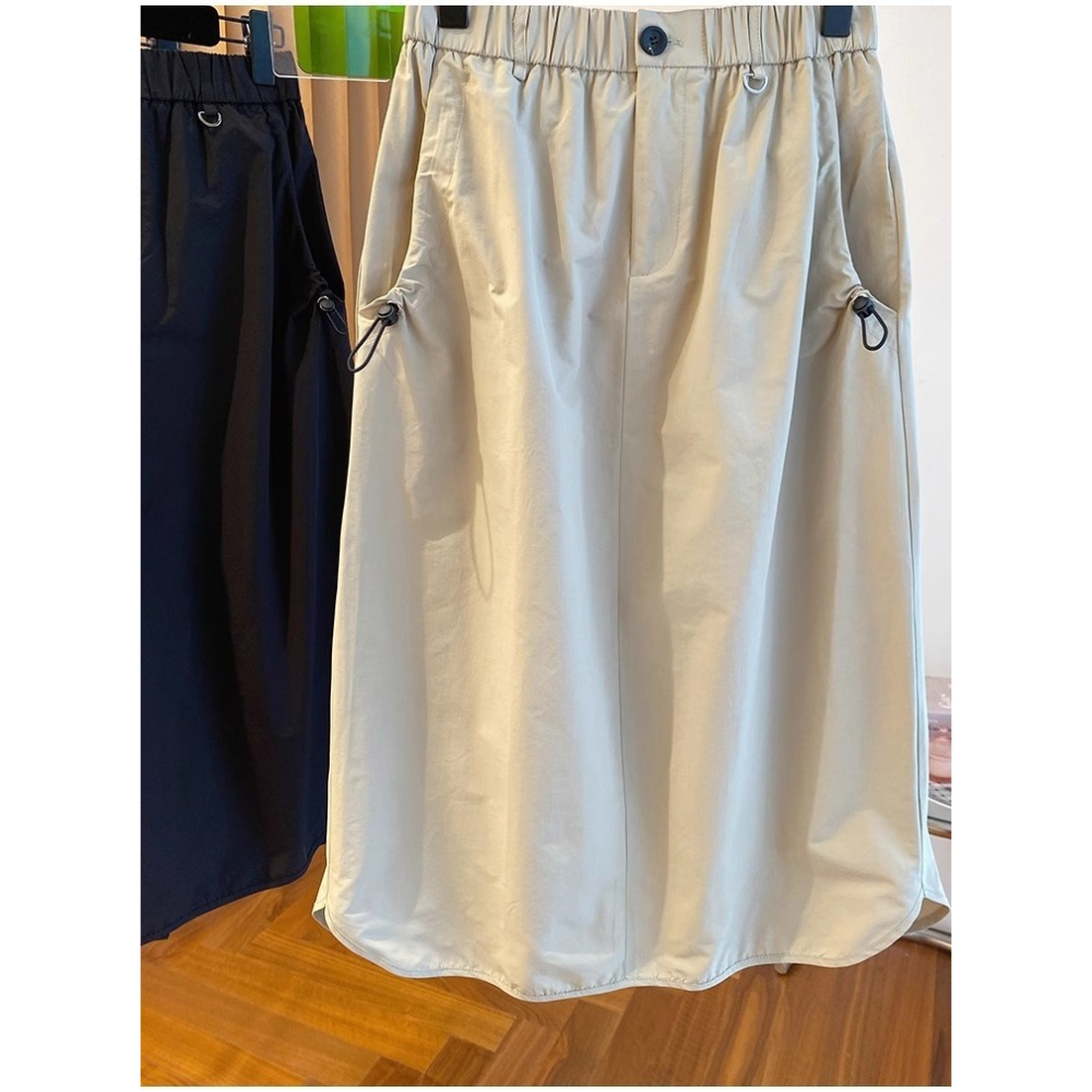 漾貝比【9155516】中大尺碼女裝 抓皺口袋工裝鬆緊半身裙．共2色 (30-39)-細節圖7