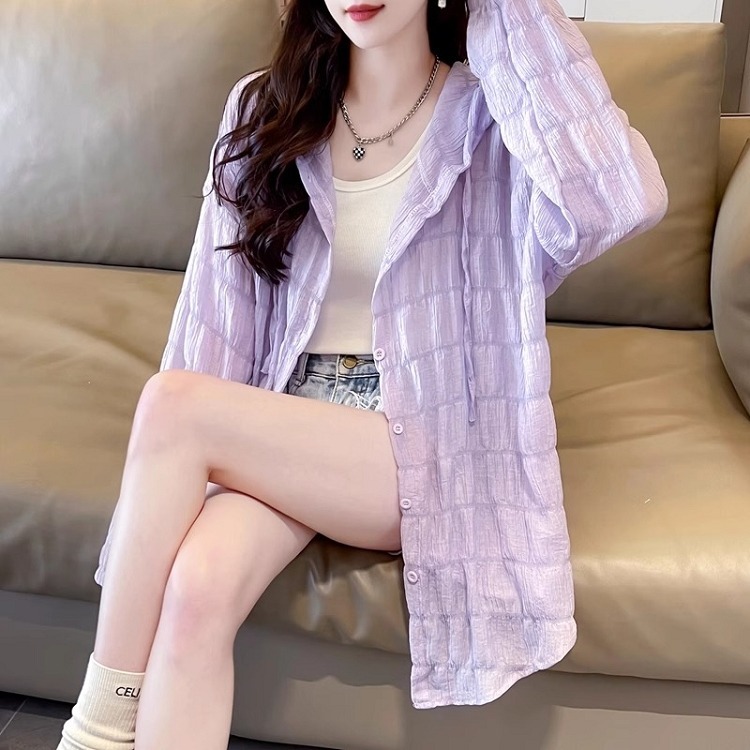 漾貝比【9155531】中大尺碼女裝 薄款開襟冰絲防曬薰衣紫外套 (38-50)-細節圖7