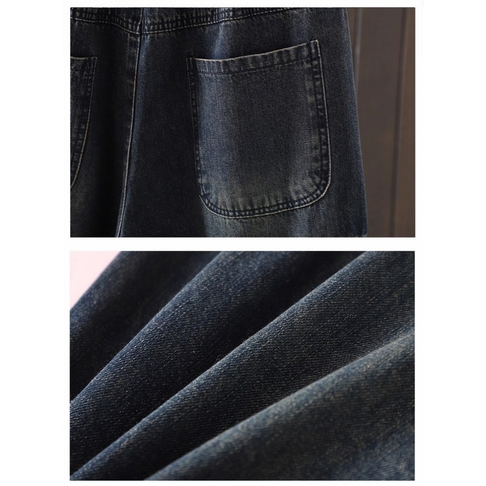 漾貝比【9155630】中大尺碼女裝 復古中國風繡花九分牛仔哈倫褲(28-38)-細節圖7