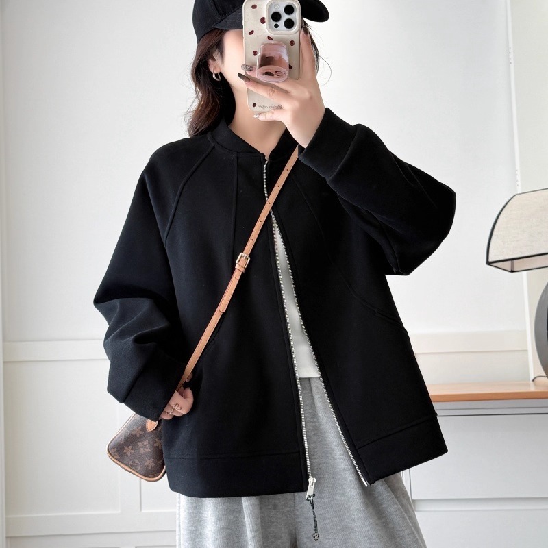 漾貝比【9155660】中大尺碼女裝 小立領層次拼接織衣拉鍊外套．共2色(36-53)-細節圖3