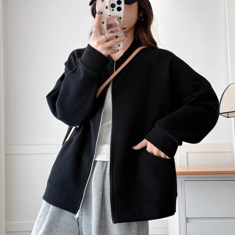 漾貝比【9155660】中大尺碼女裝 小立領層次拼接織衣拉鍊外套．共2色(36-53)-細節圖4