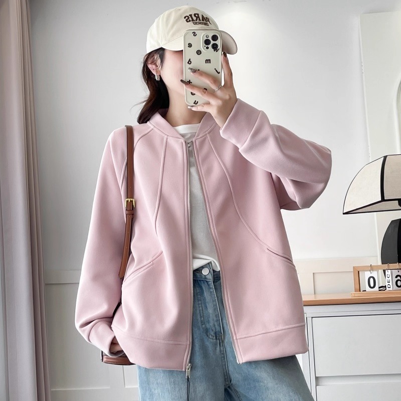 漾貝比【9155660】中大尺碼女裝 小立領層次拼接織衣拉鍊外套．共2色(36-53)-細節圖8