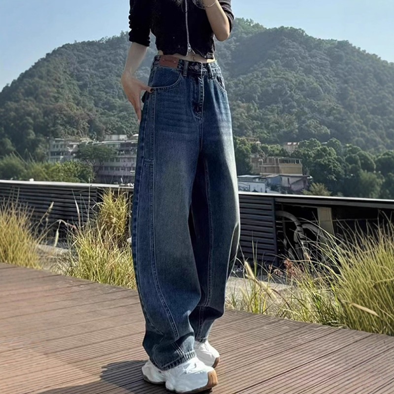 漾貝比【9155672】中大尺碼女裝 帥氣有蓋口袋直筒鐮刀牛仔長褲(34-40)-細節圖3