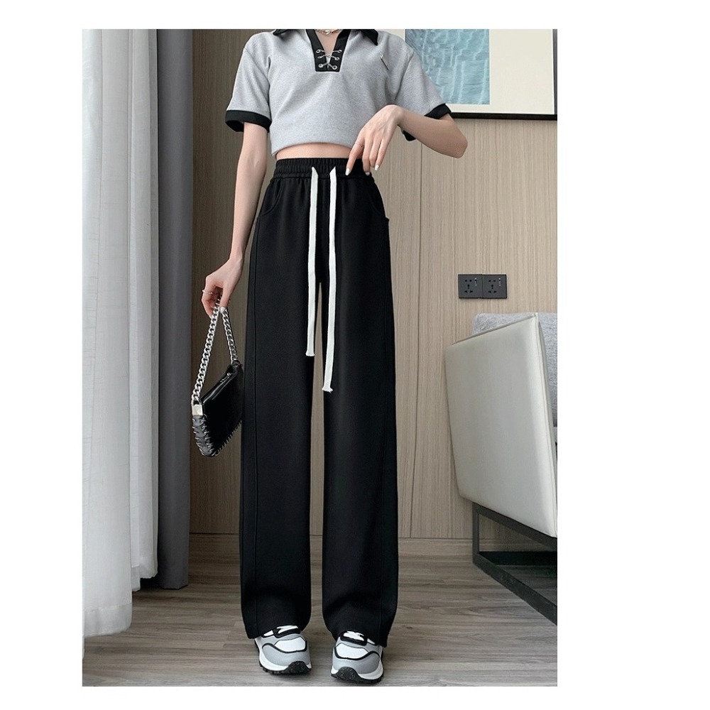 漾貝比【9155703】中大尺碼女裝 高腰直筒休閒加絨保暖香蕉闊腿褲 (28-43)-細節圖4