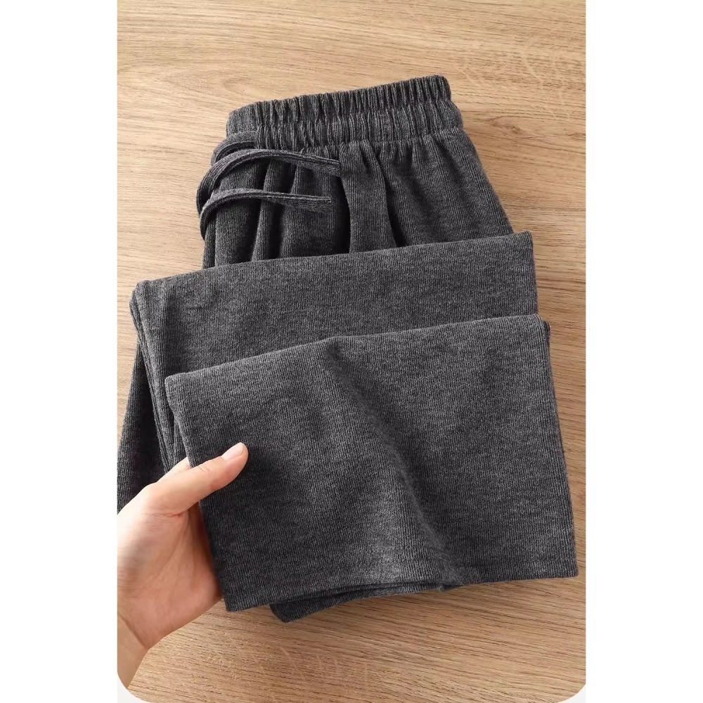 漾貝比【9155704】中大尺碼女裝 鬆緊綁帶加絨加厚直筒糯米褲 (28-48)-細節圖4