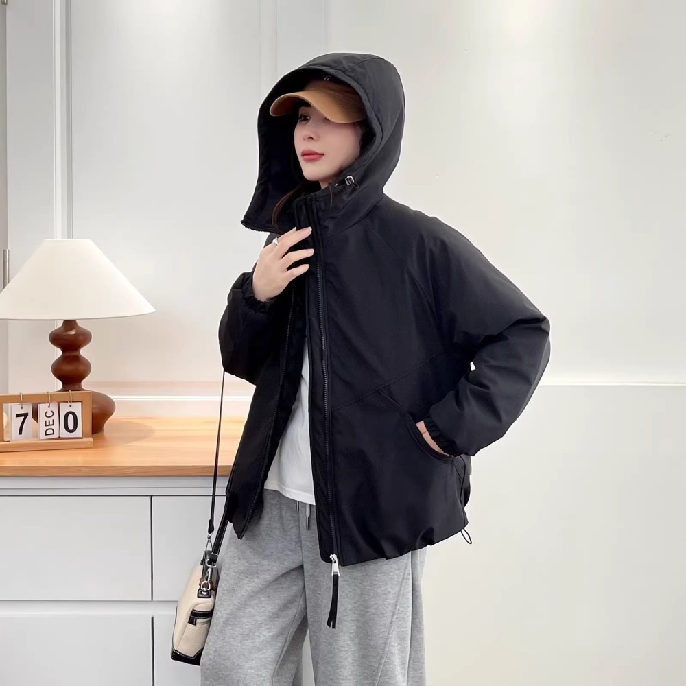 漾貝比【9155707】中大尺碼女裝 斜口袋下抽繩連帽夾棉保暖外套．共2色 (40-52)-細節圖5