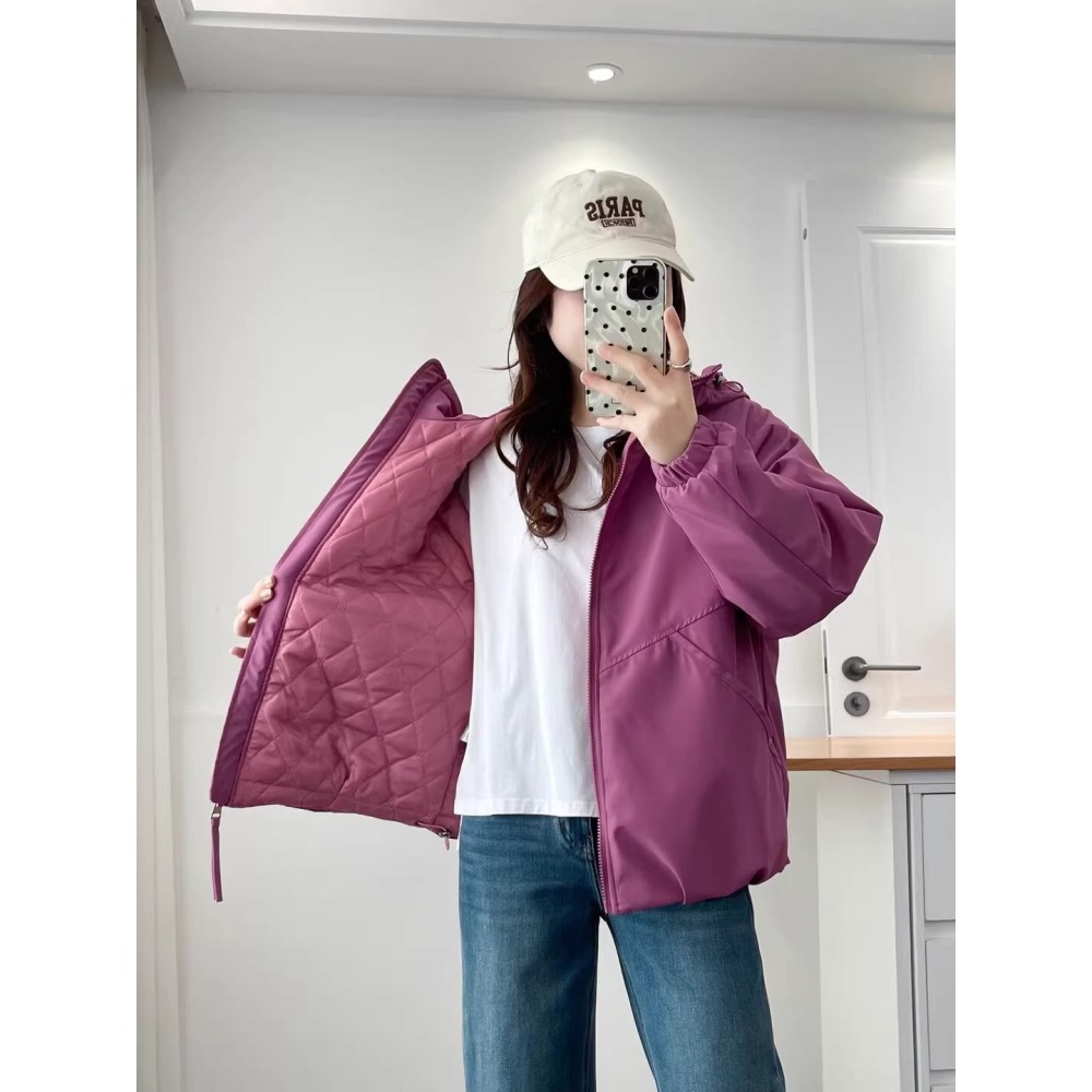 漾貝比【9155707】中大尺碼女裝 斜口袋下抽繩連帽夾棉保暖外套．共2色 (40-52)-細節圖6