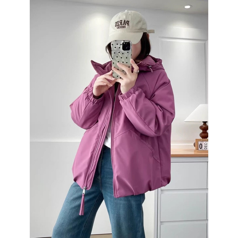 漾貝比【9155707】中大尺碼女裝 斜口袋下抽繩連帽夾棉保暖外套．共2色 (40-52)-細節圖10