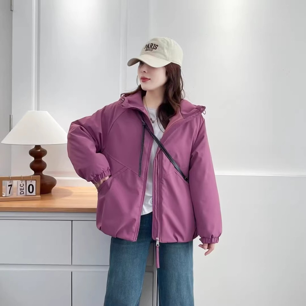 漾貝比【9155707】中大尺碼女裝 斜口袋下抽繩連帽夾棉保暖外套．共2色 (40-52)-規格圖11