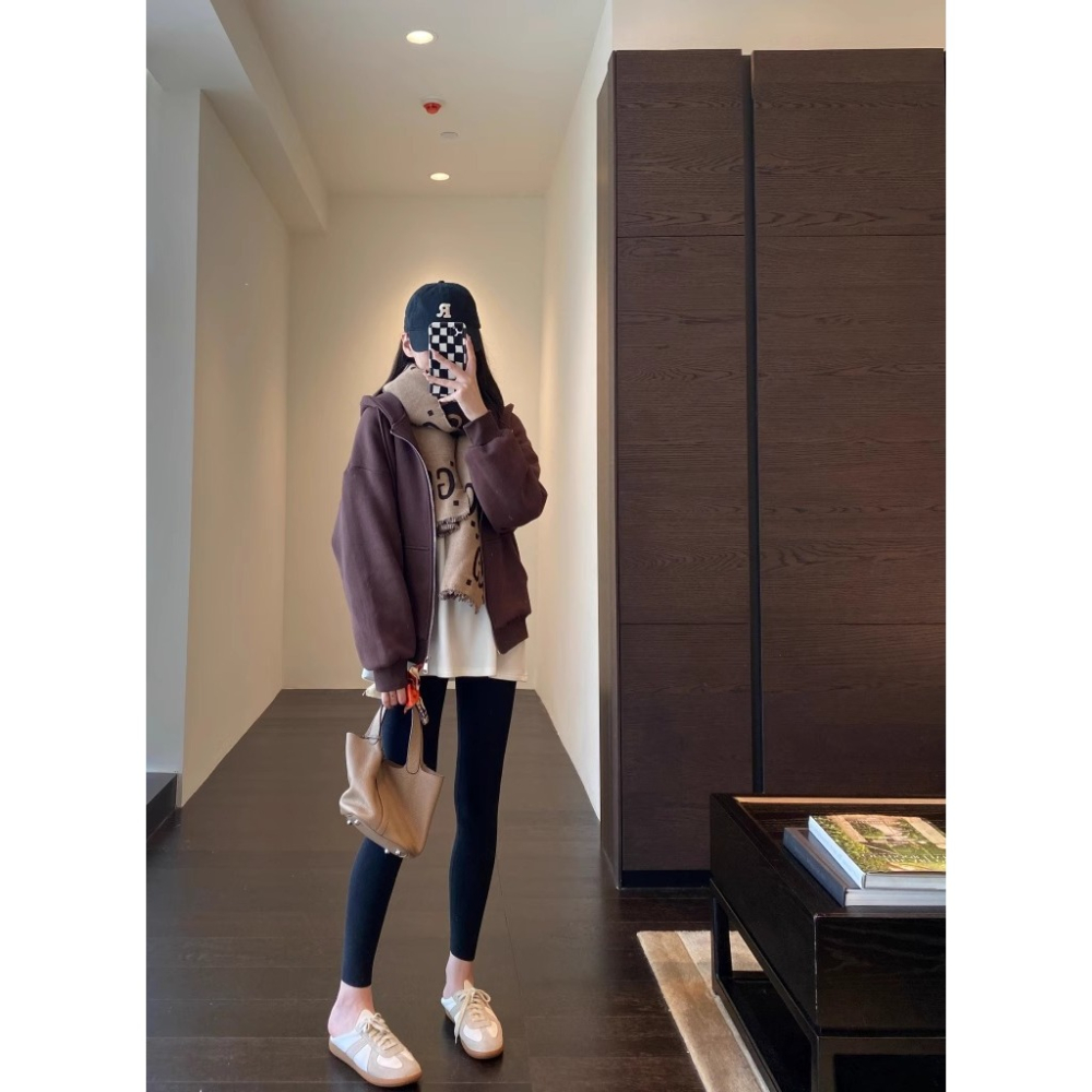 漾貝比【9155710】中大尺碼女裝 秋冬高腰德絨保暖修身九分內搭褲 (28-45)-細節圖2