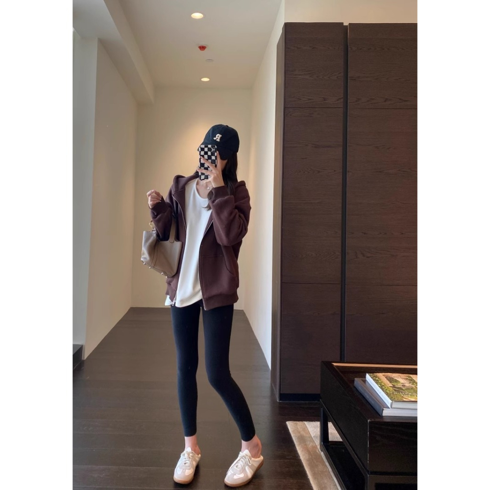 漾貝比【9155710】中大尺碼女裝 秋冬高腰德絨保暖修身九分內搭褲 (28-45)-細節圖3