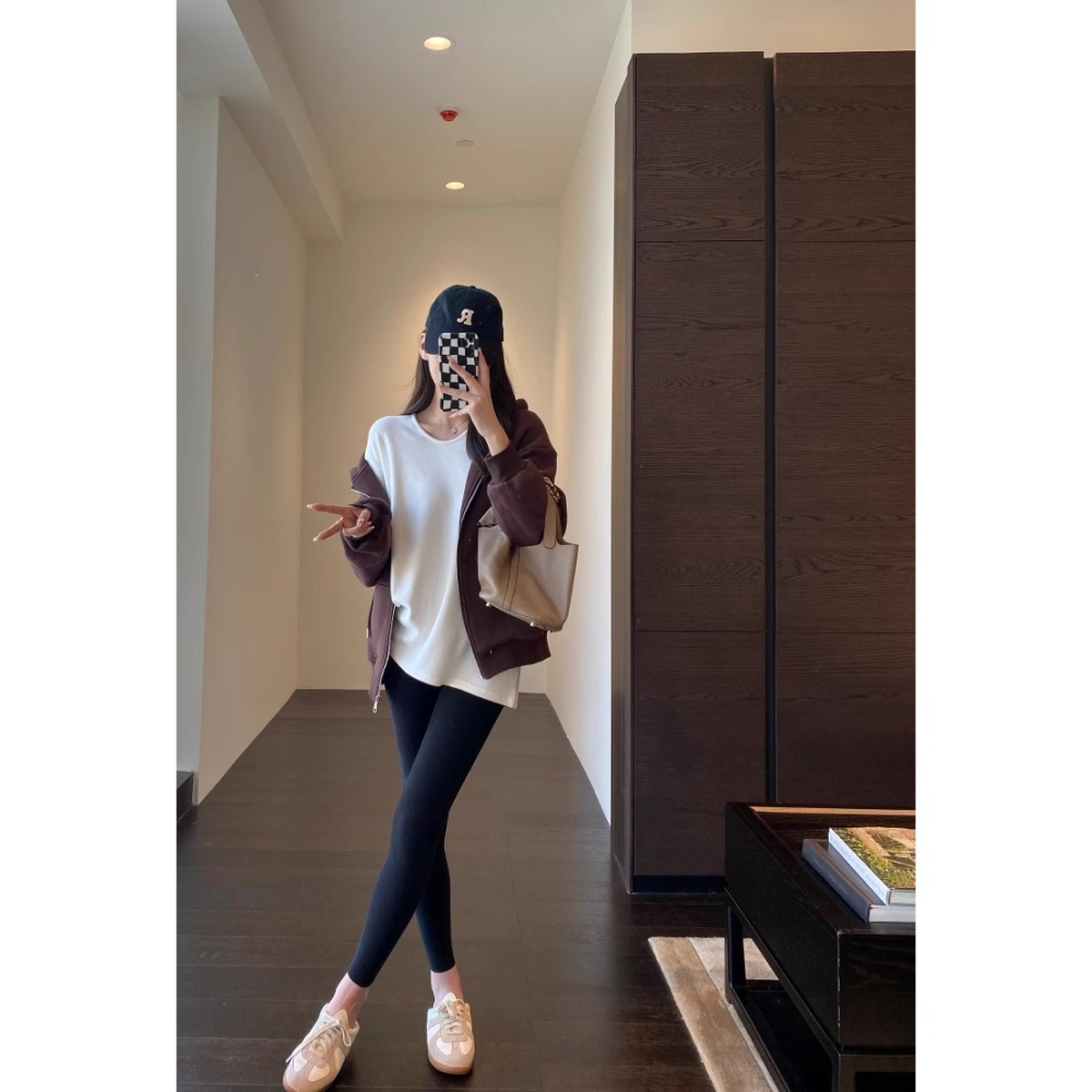 漾貝比【9155710】中大尺碼女裝 秋冬高腰德絨保暖修身九分內搭褲 (28-45)-細節圖4