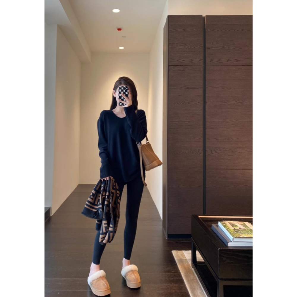 漾貝比【9155710】中大尺碼女裝 秋冬高腰德絨保暖修身九分內搭褲 (28-45)-細節圖6