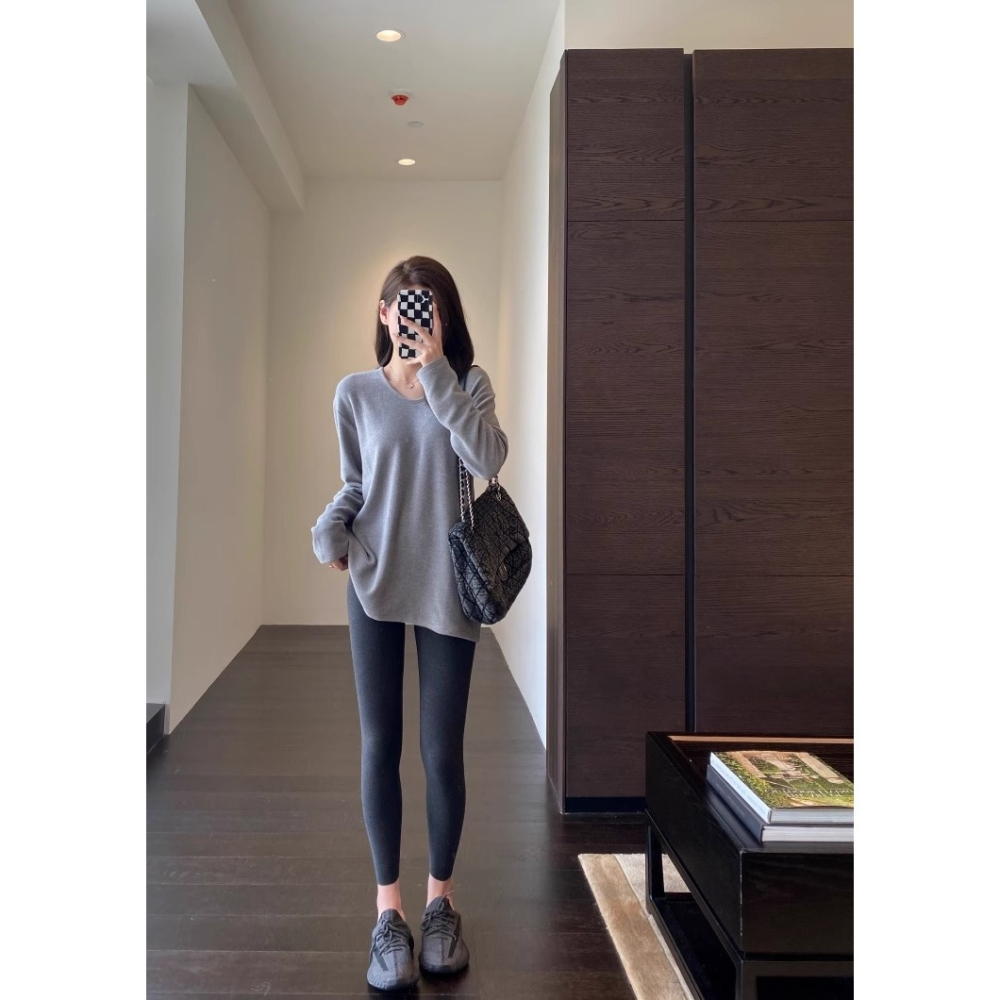 漾貝比【9155710】中大尺碼女裝 秋冬高腰德絨保暖修身九分內搭褲 (28-45)-細節圖7