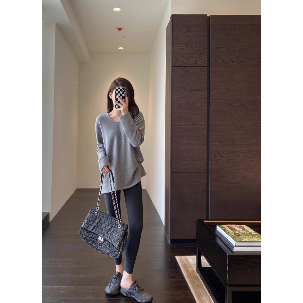 漾貝比【9155710】中大尺碼女裝 秋冬高腰德絨保暖修身九分內搭褲 (28-45)-細節圖10