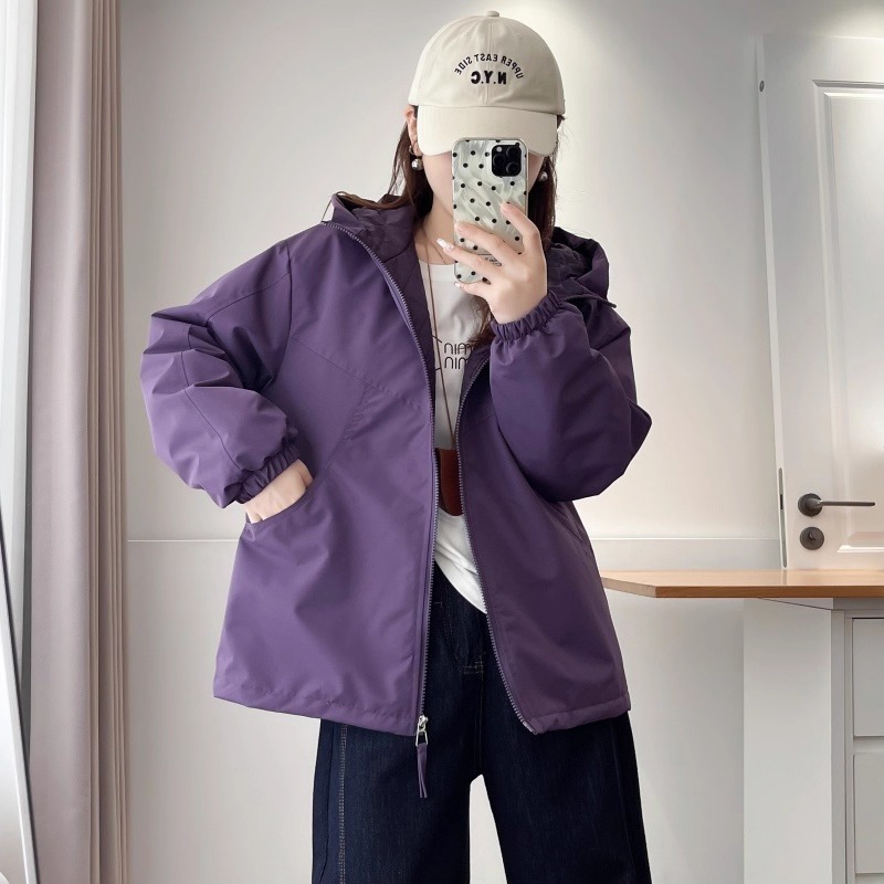 漾貝比【9155775】中大尺碼女裝 韓版弧型車線口袋連帽夾棉保暖衝鋒外套．共2色 (36-52)-規格圖10