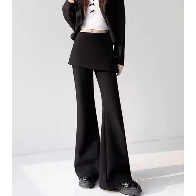 漾貝比【9155779】中大尺碼女裝 鬆緊開叉裙子喇叭褲休閒裙褲-細節圖2