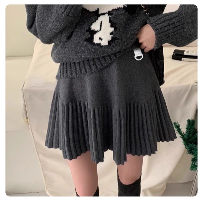 漾貝比【9155782】中大尺碼女裝 俏麗顯瘦百摺內附安全褲針織裙(28-38)-規格圖6