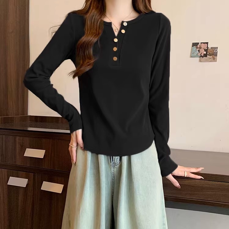 漾貝比【9155788】中大尺碼女裝 圓領Y領開釦純色顯瘦T．共2色(36-56)-規格圖10