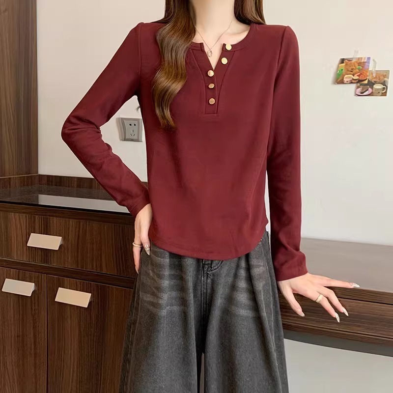 漾貝比【9155788】中大尺碼女裝 圓領Y領開釦純色顯瘦T．共2色(36-56)-規格圖10