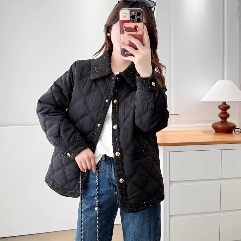 漾貝比【9155804】中大尺碼女裝 復古鑲邊菱格夾棉單排釦外套(38-52)-細節圖6