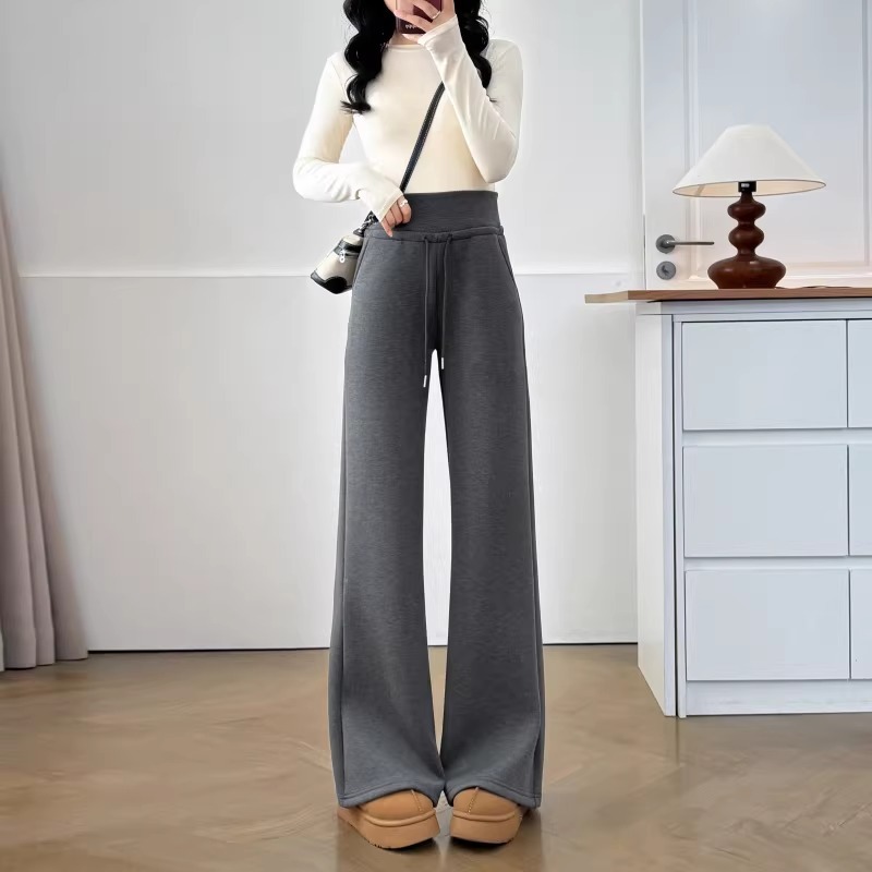 漾貝比【9155805】中大尺碼女裝 美式高腰抽繩直筒加絨加厚休閒褲(30-38)-規格圖10