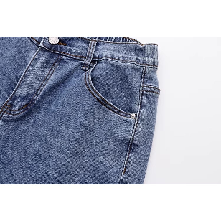 漾貝比【9155837】中大尺碼女裝 後鬆緊彈性優撞色貼標反摺牛仔短褲．共2色(28-42)-細節圖5