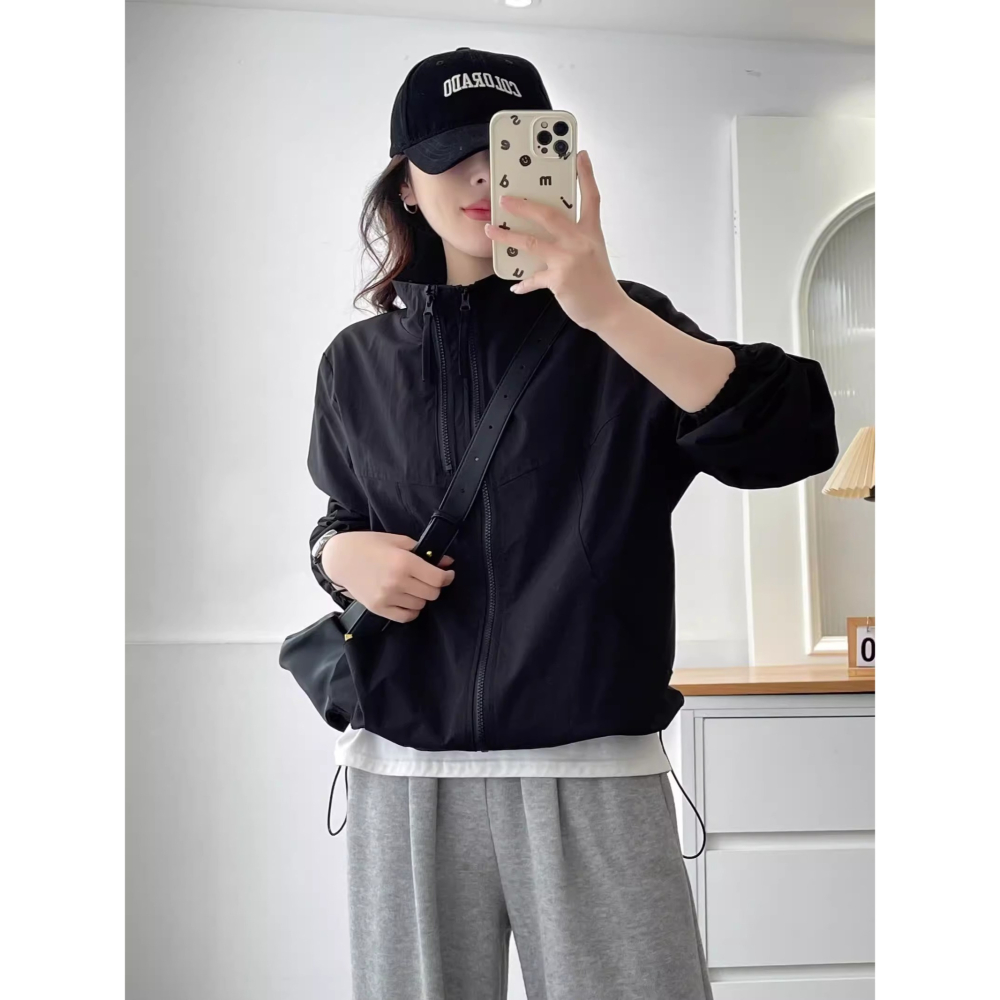 漾貝比【9155840】中大尺碼女裝 四季百搭立領防風防潑水衝鋒外套．共2色(38-53)-細節圖2