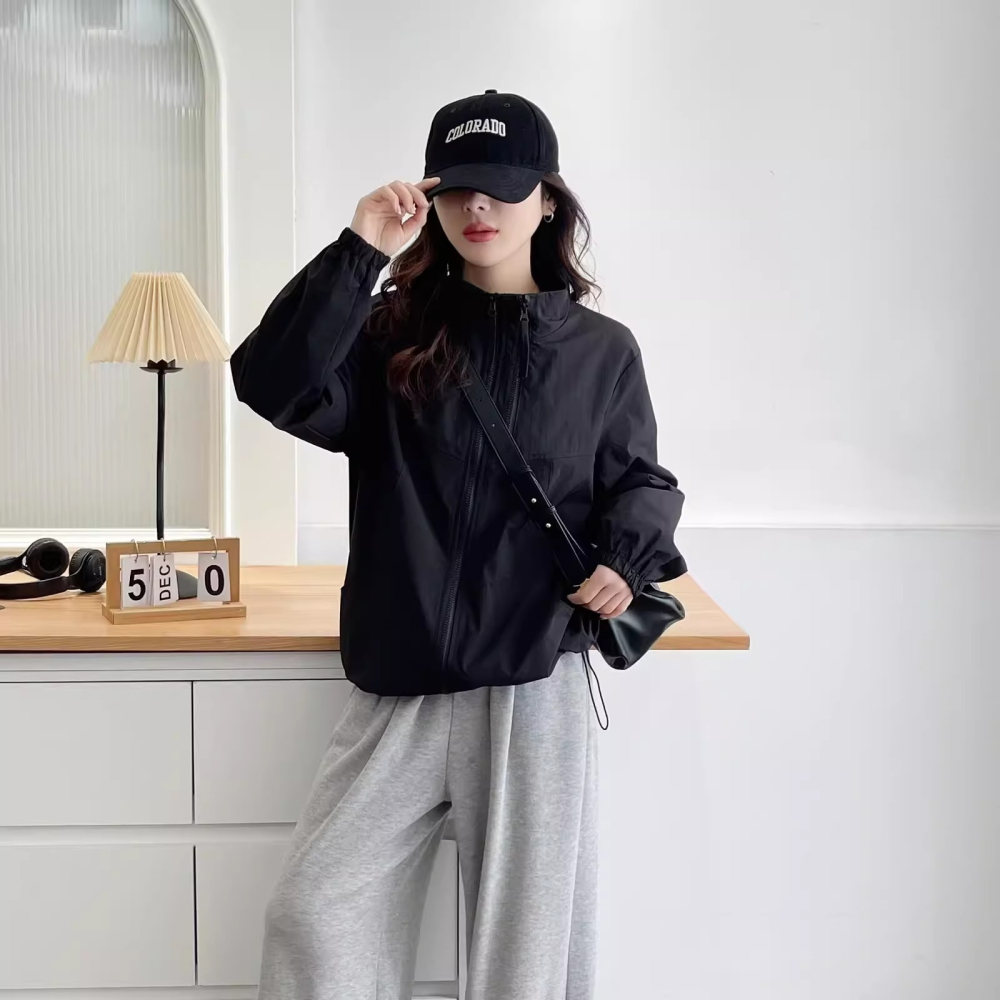 漾貝比【9155840】中大尺碼女裝 四季百搭立領防風防潑水衝鋒外套．共2色(38-53)-細節圖3