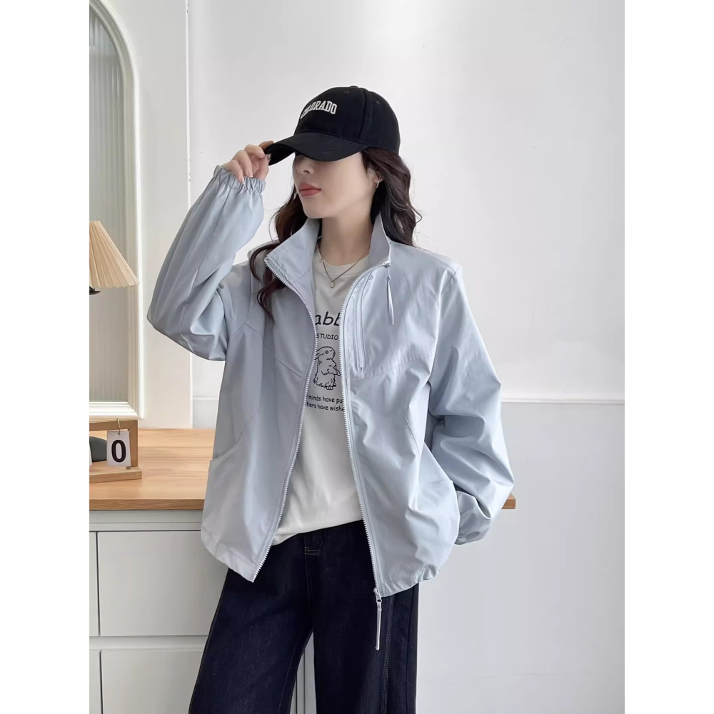 漾貝比【9155840】中大尺碼女裝 四季百搭立領防風防潑水衝鋒外套．共2色(38-53)-細節圖6