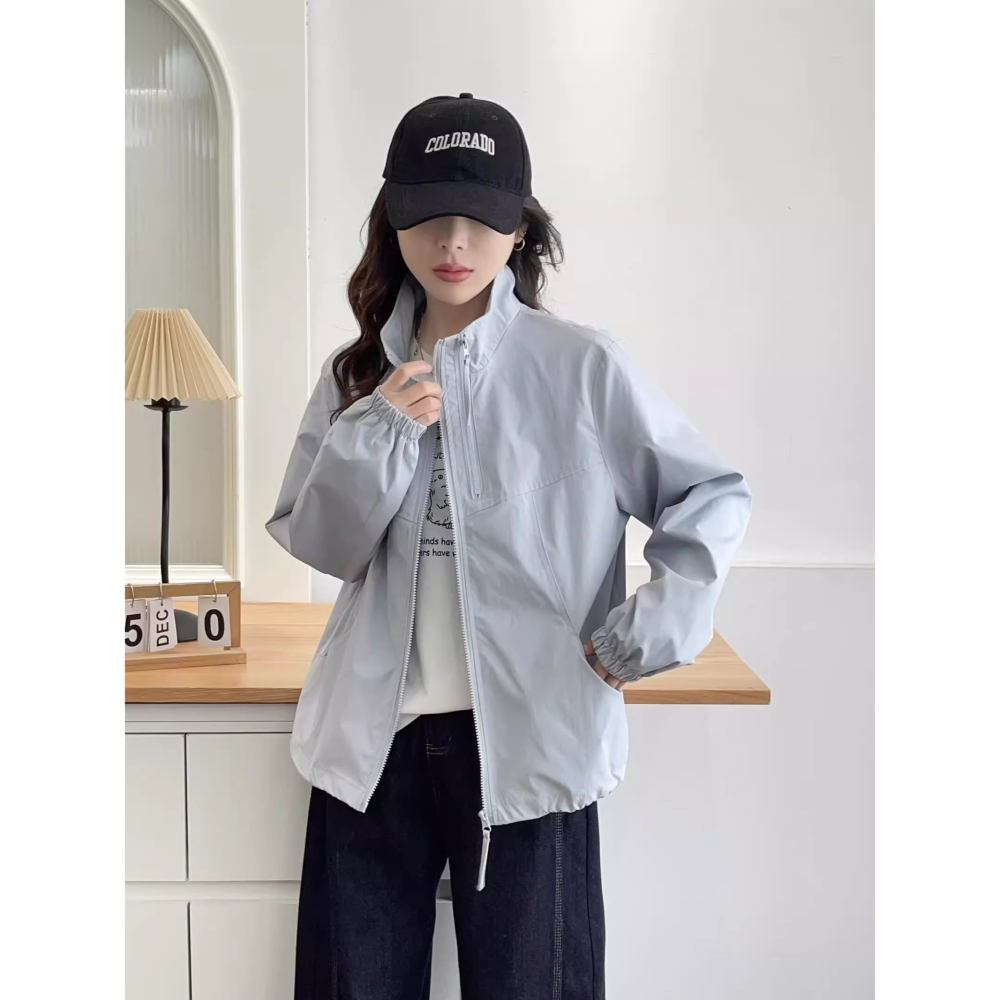 漾貝比【9155840】中大尺碼女裝 四季百搭立領防風防潑水衝鋒外套．共2色(38-53)-細節圖7