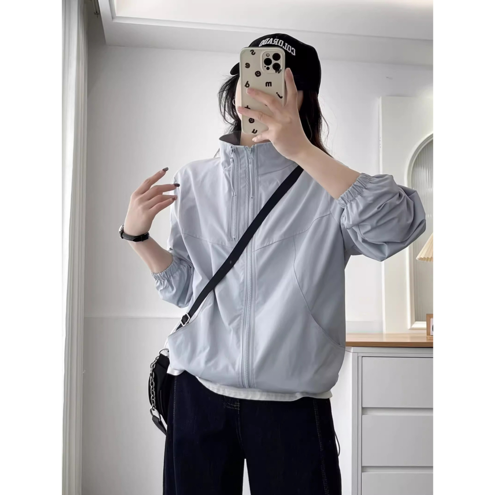 漾貝比【9155840】中大尺碼女裝 四季百搭立領防風防潑水衝鋒外套．共2色(38-53)-細節圖9