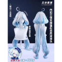 【芙寧娜】假髮 cosplay 加厚髮量 分體式馬尾 三分妄想 原神 芙卡洛斯 銀白 cos-規格圖7