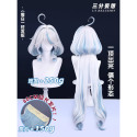 【芙寧娜】假髮 cosplay 加厚髮量 分體式馬尾 三分妄想 原神 芙卡洛斯 銀白 cos-規格圖7