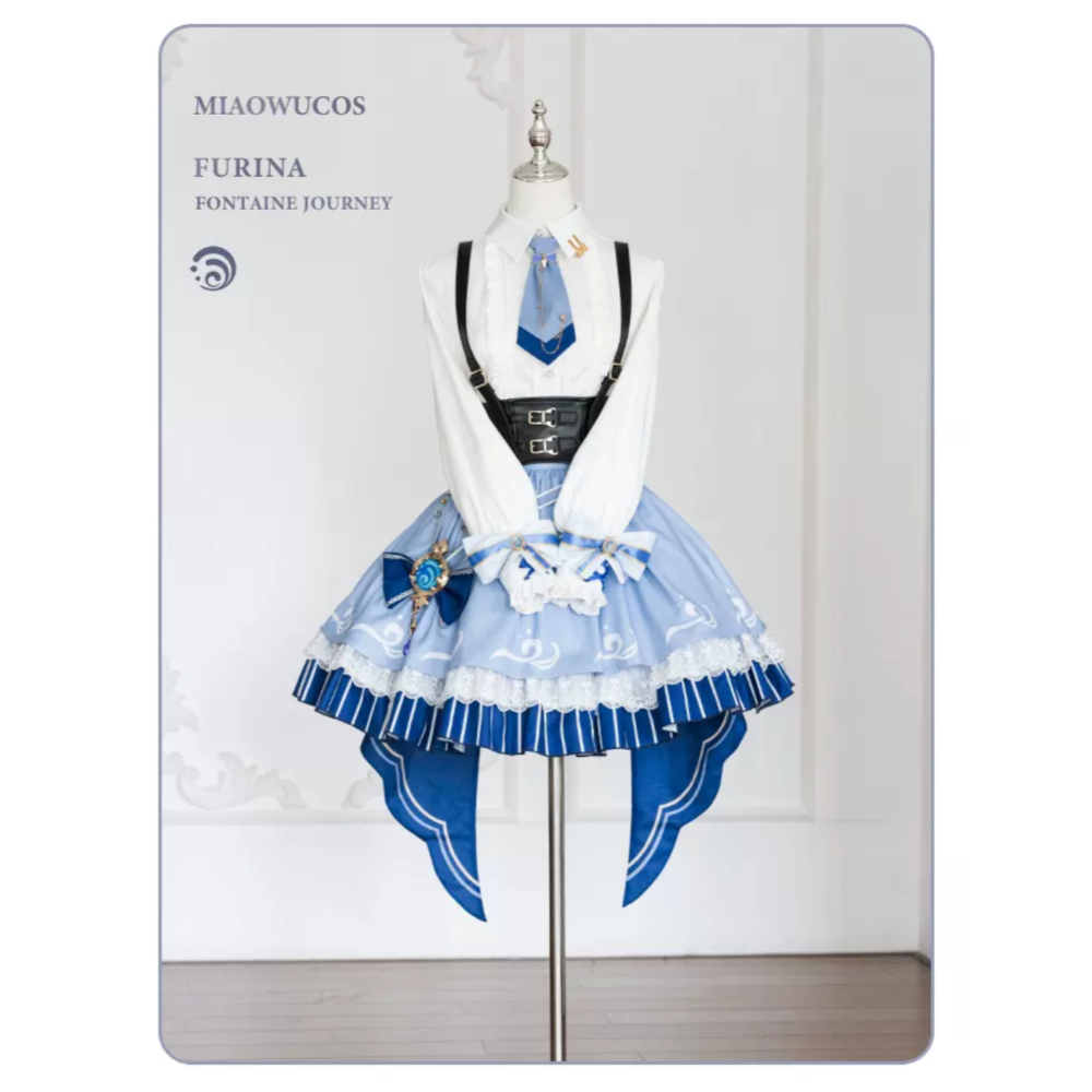 【芙寧娜】cosplay 同人服 原神 cos 芙卡洛斯 水神 喵屋小鋪 芙芙 蘿莉塔-細節圖3