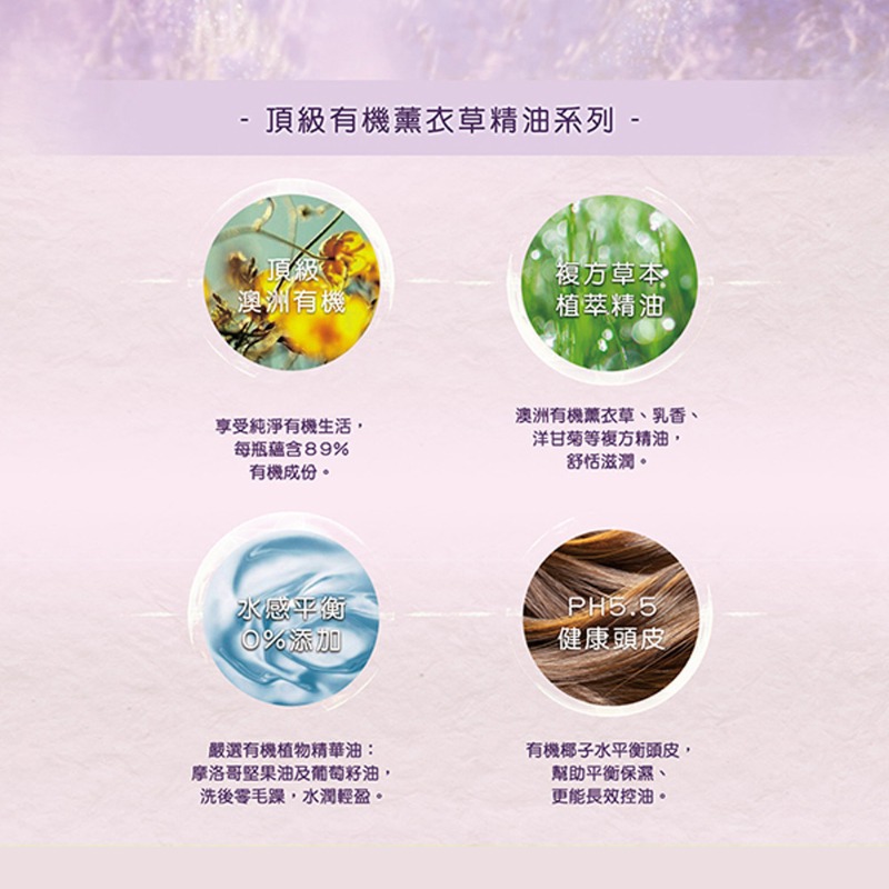 Ausganica澳潔蕬 薰衣草舒緩潤絲精(500ML-細節圖3