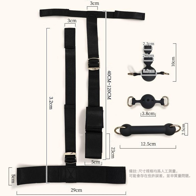 【瘋馬情趣】分腿束縛帶 脖掛綁帶 張腿束縛帶 BDSM 格雷 肛塞 口塞 SM 綑綁 束縛 調教 SM用具 情趣用品-細節圖8