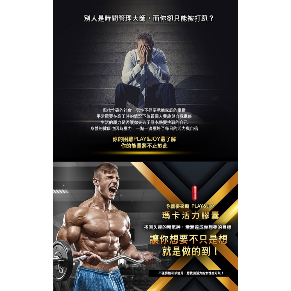 【瘋馬情趣】Play&Joy 瑪卡活力膠囊 30粒 Powerman 祕魯瑪卡 紅景天 鹿耳 男性活力提升-細節圖3